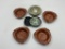 6 misc - cast iron homestead - 4 mcm wood trays - mexico ahtray