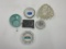 6 misc - mcm cut glass tray - rodeway inn - starset bird howard johnsons - mcm shawnee #411 - vintag