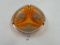 mcm orange silver edging ornate ashtray
