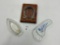 3 misc - glass boat - glass foot rockome gardens arcola il - glass horseshoe branson mo