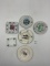 7 misc - connecticut - family on horse - lincoln - shamrock - porcelain roses - milk glass