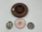 Large wood ashtray - glass tray - New york - algarve portuga