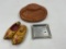 3 misc - mcm eagle tray - 1967 g.e. applaince - wood holland shoes