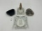 4 misc - Rare farmers dairy milk - metal heart shape - marina city - black match holder