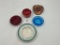 Fransiscan ware - miller beer - metal cowboy hat - red and blue glass ashtrays