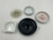 5 misc - great smokey mtns - days of our lives - milk glass grapes - heart handle black glass- baush