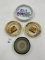 6 misc - 2 small porcelain top match holders and 2 matching glass trays - savannah il state bank - 1