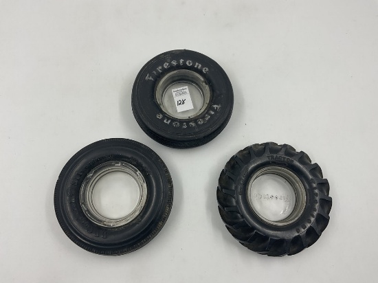 3 rubber tire ashtrays - firestone - BF goodwrench