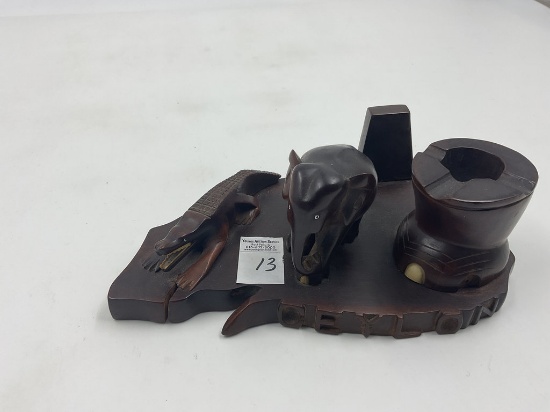 MCM African carved wood smoking tray "Ceylon"