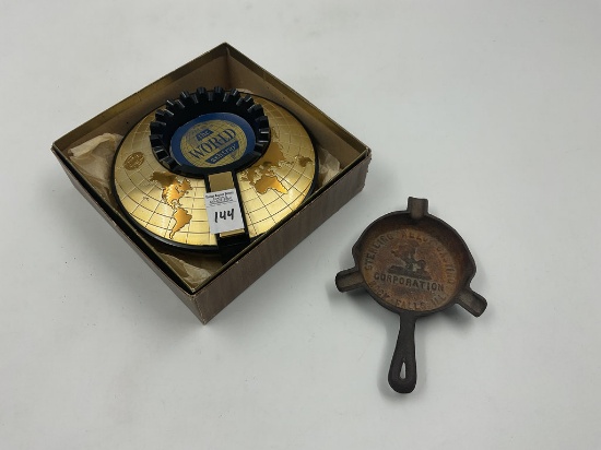 MCM The World Ashtray/In Box- Sterling Alloy Cast Skillet