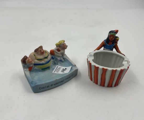 Vintage Porcelian Indian- Porcelain Group Swimming
