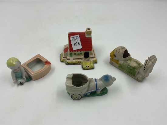 3 1920s Japan Porcelain Ashtrays- Porcelain Bruxelles Nord