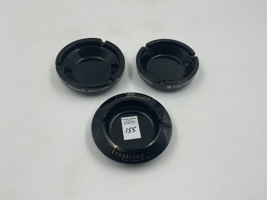 3 Vegas Ashtrays- Las Vegas Hilton-Tropicana