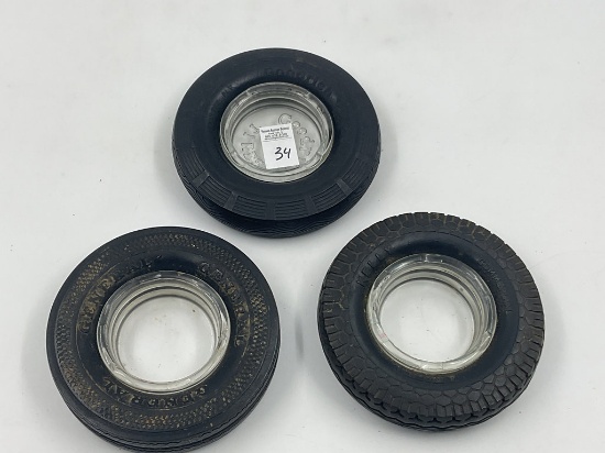 3-6" Rubber Tire Ashtrays kelly- goodwrench - general