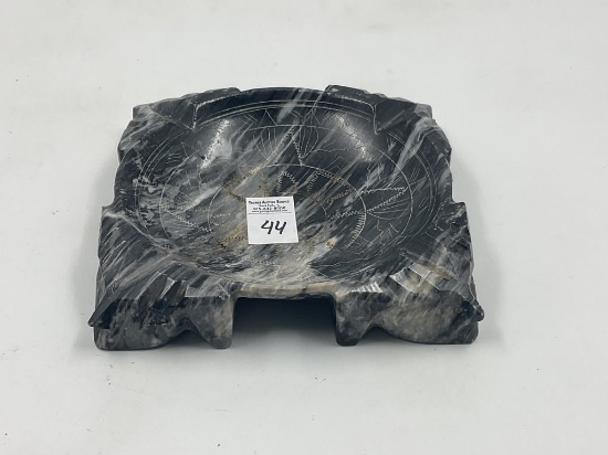 Vintage alabaster mayan aztec eyched ash tray