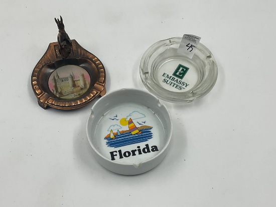 3 Ash trays - Florida - Embassy - Anvers Castle