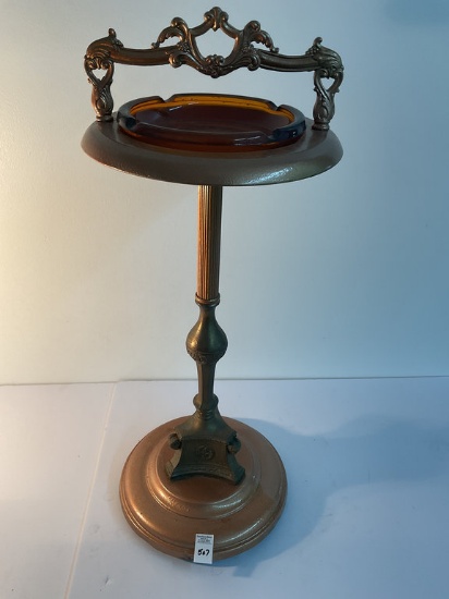 mcm amber glass smoking stand