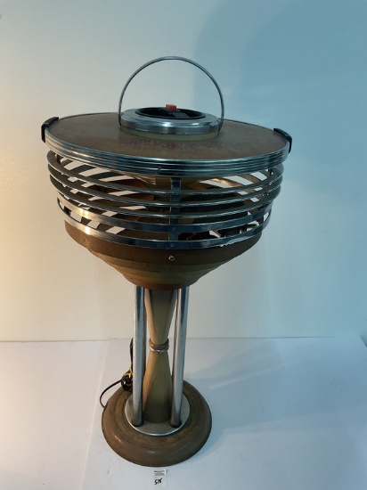 Mcm wood/metal lighted smoking stand