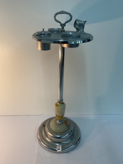 Art deco slag glass smoking stand