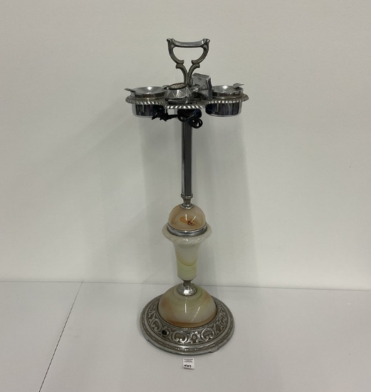 Art deco slag glass smoking stand