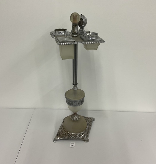 Art deco slag glass smoking stand