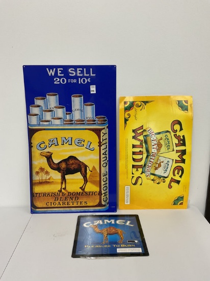 3 camel cigerettes ADV signs "smoking joe "