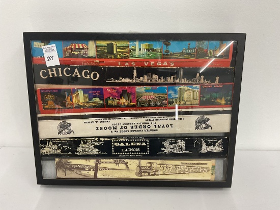 6 long ADV match books - vegas - chicago - galena - florida - moose