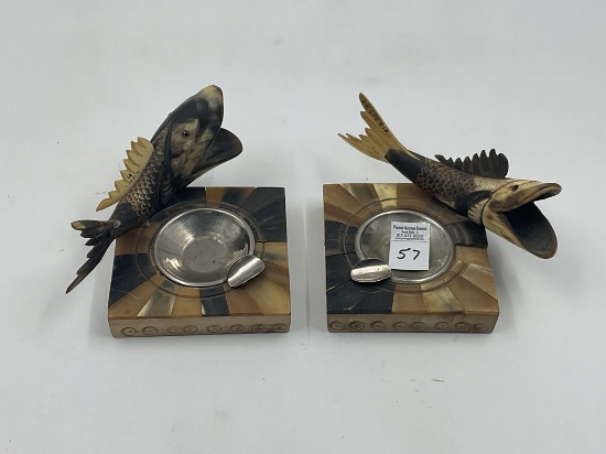 Rare Pair Vintage Italy carved