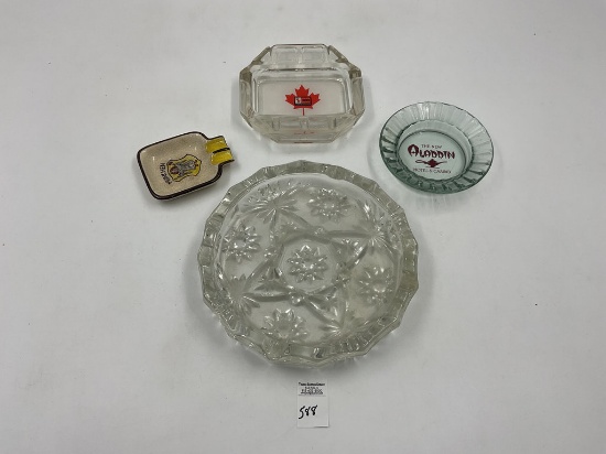 4 misc - Aladdin casino - munchen - 1966 montreal cana large heavy mcm cut glass ashtray