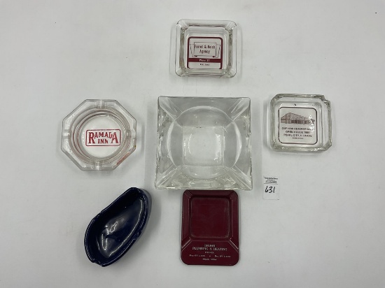 6 misc - mcm small blue tray - mcm square glass tray - adel and reich adel iowa - pearl city il bank