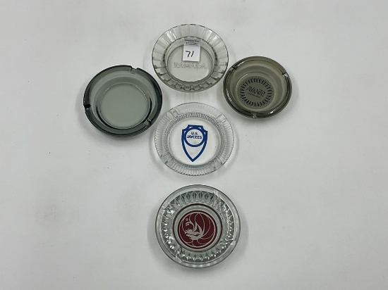 4 glass advertizing ashtrays US Jacees