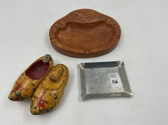 3 misc - mcm eagle tray - 1967 g.e. applaince - wood holland shoes