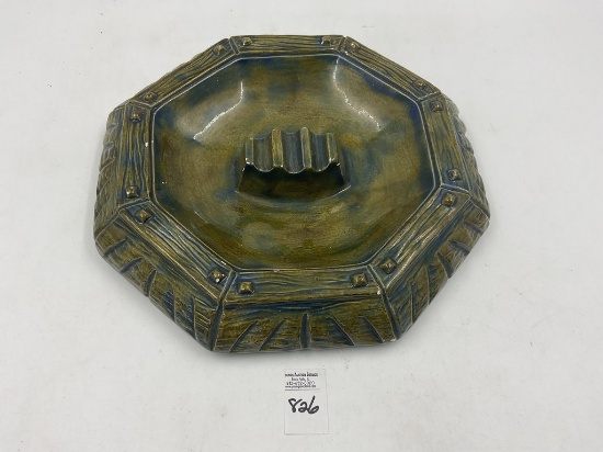 Vintage mcm large green ashtray