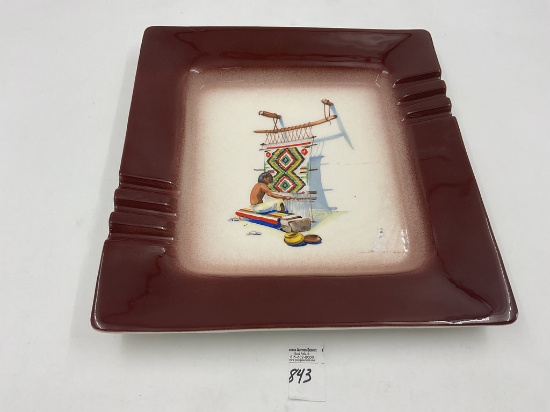 Vintage large sims usa indian ashtray