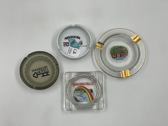 4 Advertizing Ashtrays - niagra falls -heideburg  - missouri