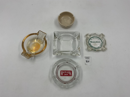 3 misc - Assorted ashtrays - ramada inn - wonder cave monteagle tenn
