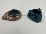 2 misc - Rare shell art modern plastic and abalune shell - 3 sided hall usa #683