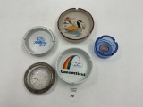 5 misc - big bear inn - swan - connecticut - dave and busters - mcm glass round with silver plate