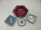 4 ceramic ashtray - illinois- money - eagle