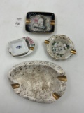 5 misc - mcm plymoth products #25 gold flake pottery tray - hand painted japan tray - 3 japan porcel