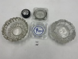 5 misc - Round tire ashtray - thunder bird motel jackson tennessee - holiday inn- 2 mcm heavy clear
