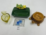 4 misc - mcm holland mold co. yellow car - oregon turtle - 1939 new yorks world fair - mcm amber gla