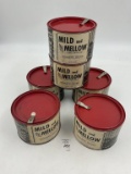 6 tin mild and mellow tabacco tins