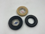 3 rubber tire ashtrays - vogue - seiberling - goodyear