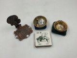 2 bingbag ashtrays - african lady - gus match holder