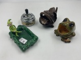 Vintage Japan Spin Ashtray- Florida Fish-Frog-Leprechaun