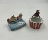 Vintage Porcelian Indian- Porcelain Group Swimming