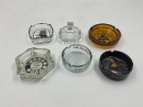 6 ADV Ashtrays-Paris-Hearth Home-Ramada-Indian Lakes-Plowman-Ducks