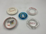 6 misc ashtrays - franks - copperfield- ramada - ziggy stoneware