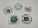 5 misc ashtrays - makinac kbridge - lee grain - holiday inn - ABS